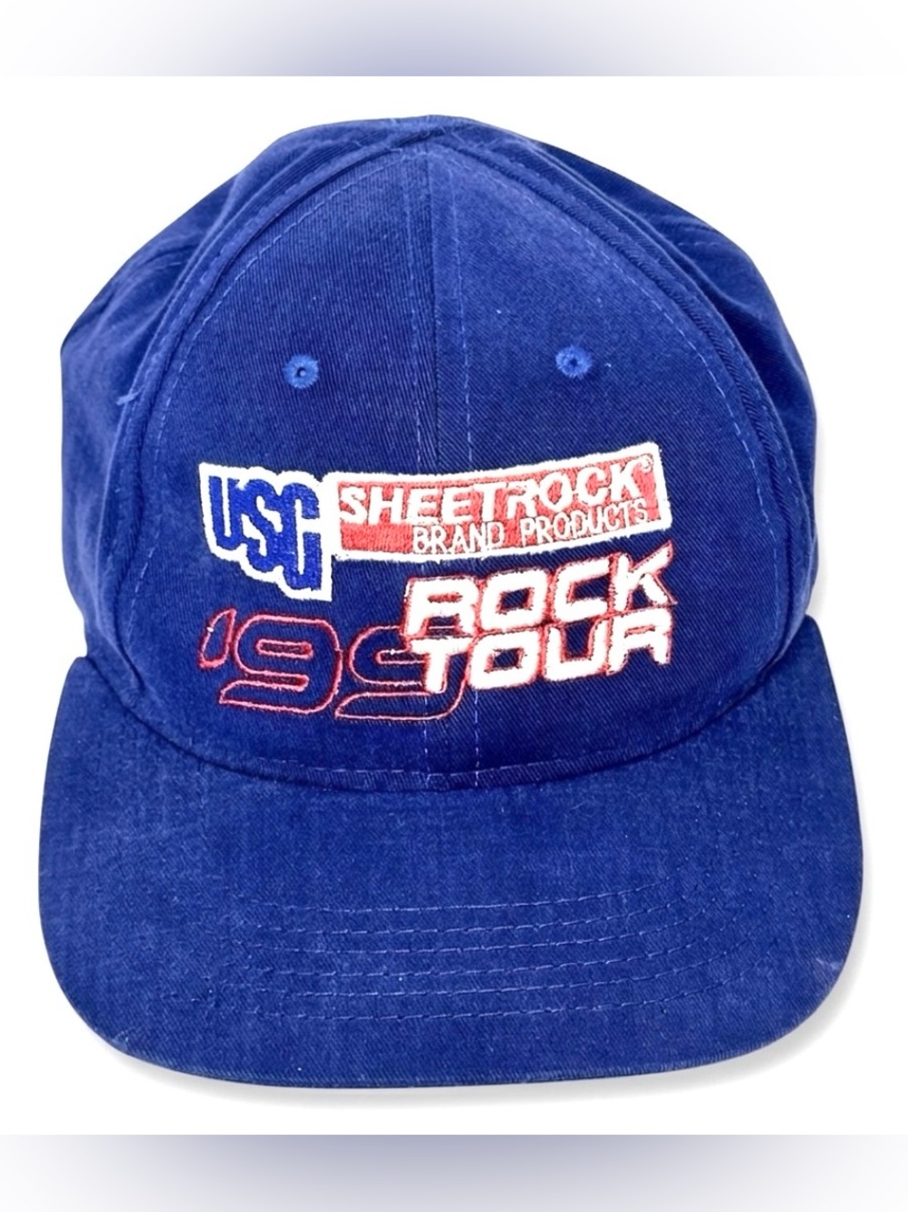 Vintage NASCAR Rock Tour 1999 Hat Y2K Strapback Made USA Blue